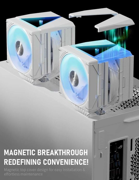 Cooler CPU Aer Desktop upHere UE2 Elite,două turnuri ventilator ARGB PWM 120mm,8 conducte căldură Intel LGA 1851/1700/2011/2066/115X, AM5/AM4/AM3