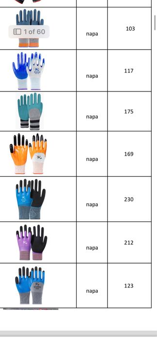 Перчатки рабочие, қолғап, оптом