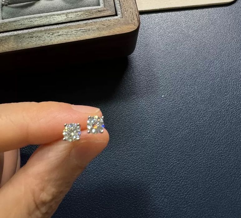 Серьги Муассанит 4 мм/Серебро 925 с сертификатом
