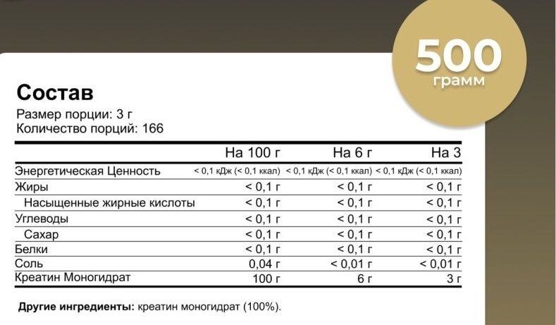 Креатин моногидрат Maxler Creatine 100% Monohydrate 500 гр