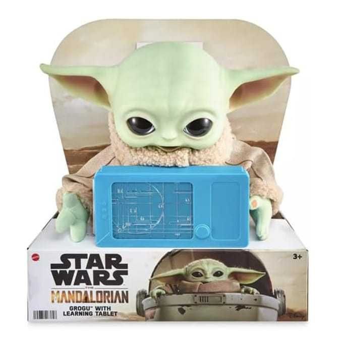 Плюшена играчка Star Wars Grogu Грогу със звуци и учебен таблет