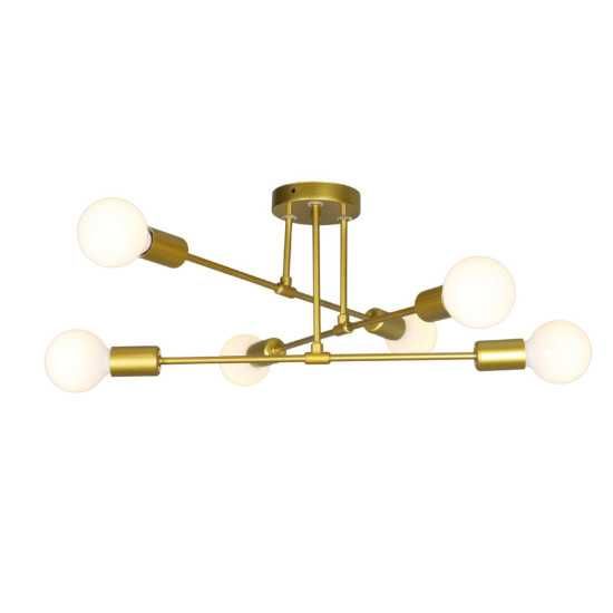 Lustra aurie cu 6 becuri- noua- bec led sau normal