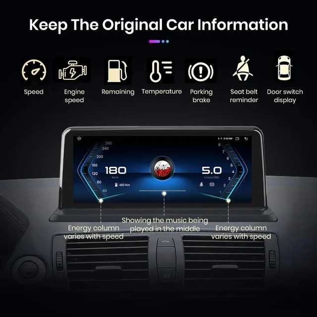 Navigatie  Andorid BMW  seria 1 E81 E82 E87 E88 2005-2012, Carplay