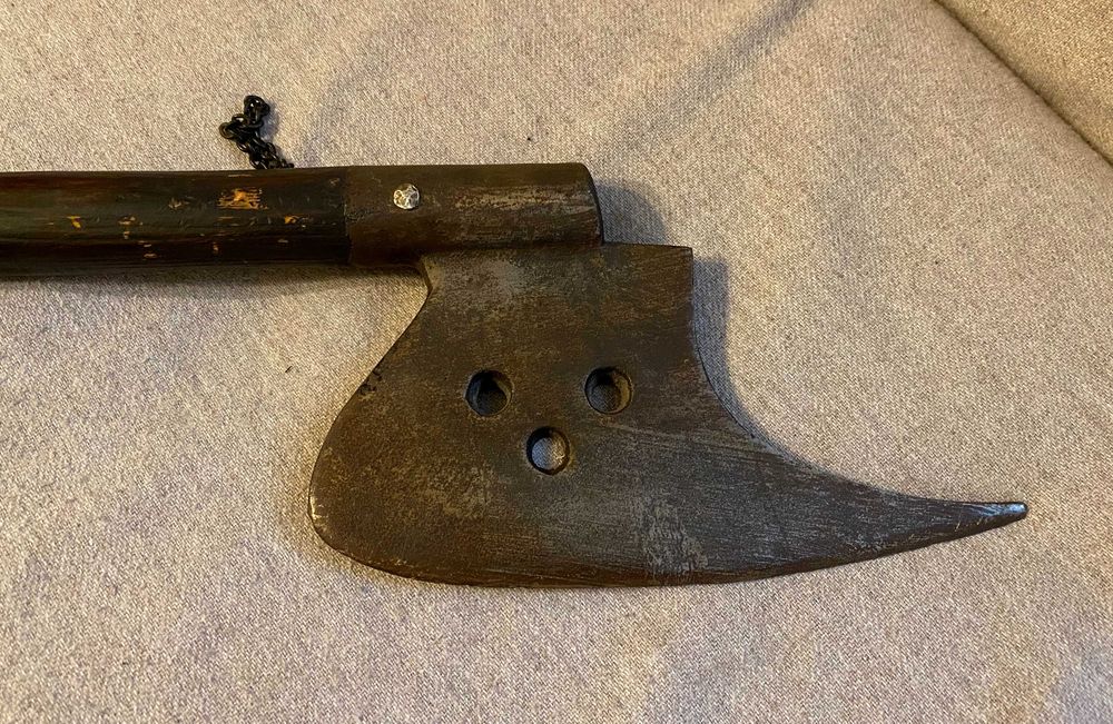 Arma de lupta medievala Battle Axe sec 15 germanica colectie vintage