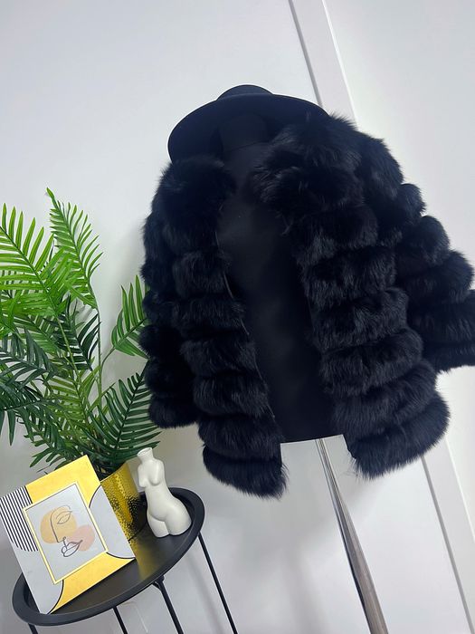 Blana din vulpe naturala model 4 in 1 (haina/vesta)