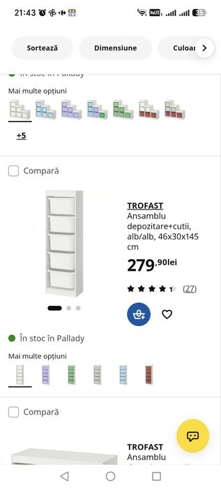 Vând raft Ikea + cutii depozitare - Trofast