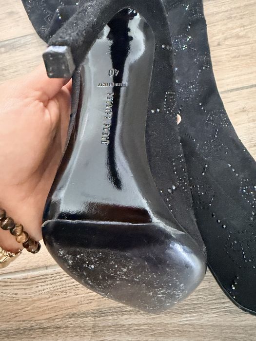 Черни чизми phillip plein с кристали