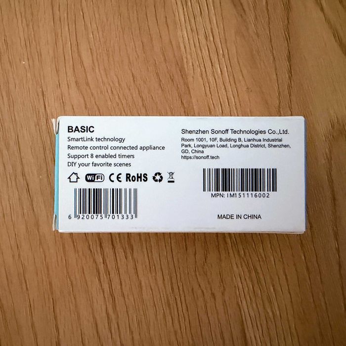 Sonoff Wi-Fi smart switch / relay / releu - Basic - nou, nefolosit