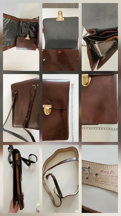 Geanta vintage  piele militara
