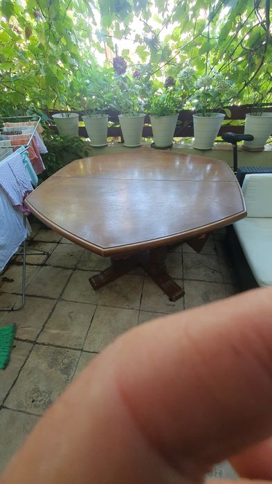 Masa lemn natur 6 laturi