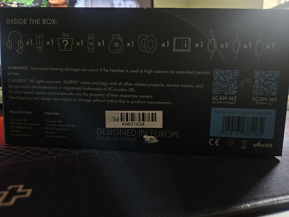 Căști Gaming Wireless AQIRYS Andromeda Blue | Complete în cutie | Impecabile