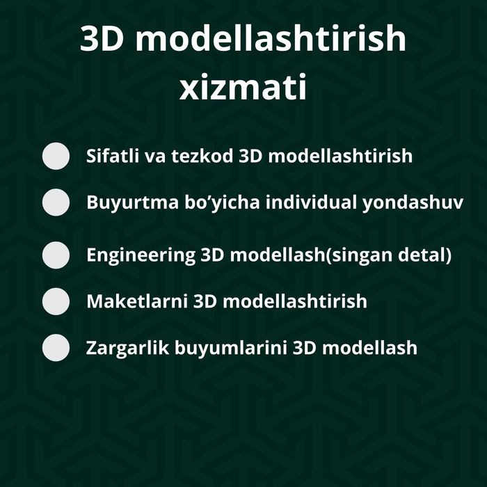 3D Printer Xizmati, 3D Printlash | Сервис 3D-принтеров, 3D-печать