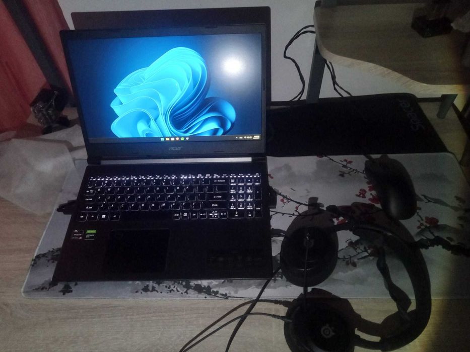 Setup Gaming:Acer aspire7,arctis nova 1,razer deathadderv3,2 mousepads
