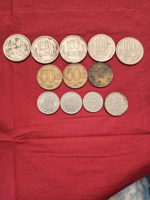 Monezi  1 Leu,5 Lei 50 Lei 100 Lei 1991-1996-1966