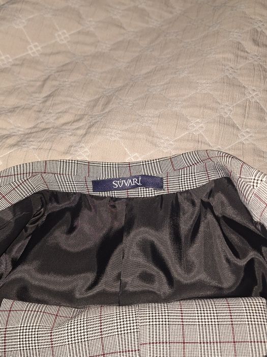 Costum Elegant Slim Fit – Model Caro (Gri/Plaid)