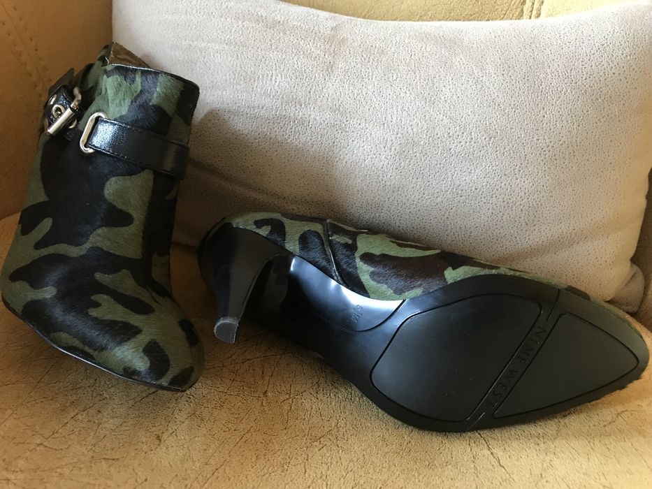 Botine Nine West din piele naturala ,imprimeu army , nr35/36