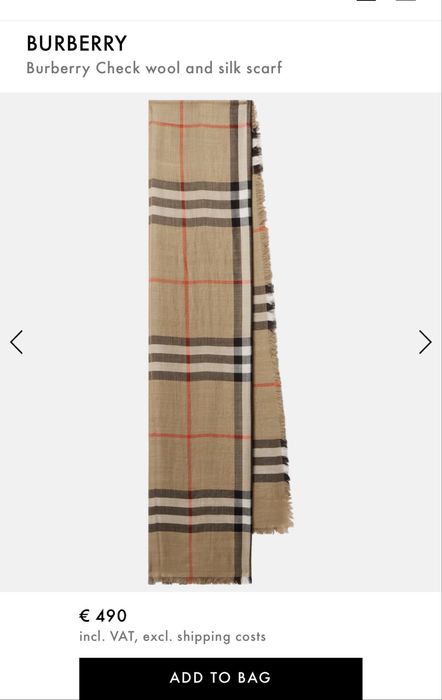 Шал Burberry  , оригинален /коприна