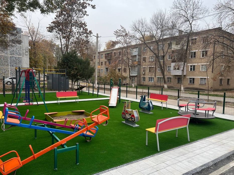 Детская площадка горка аттракцион болалар майдони домик качели swings