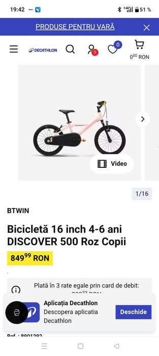 Bicicleta copii Discover Bitwin 16 inchi