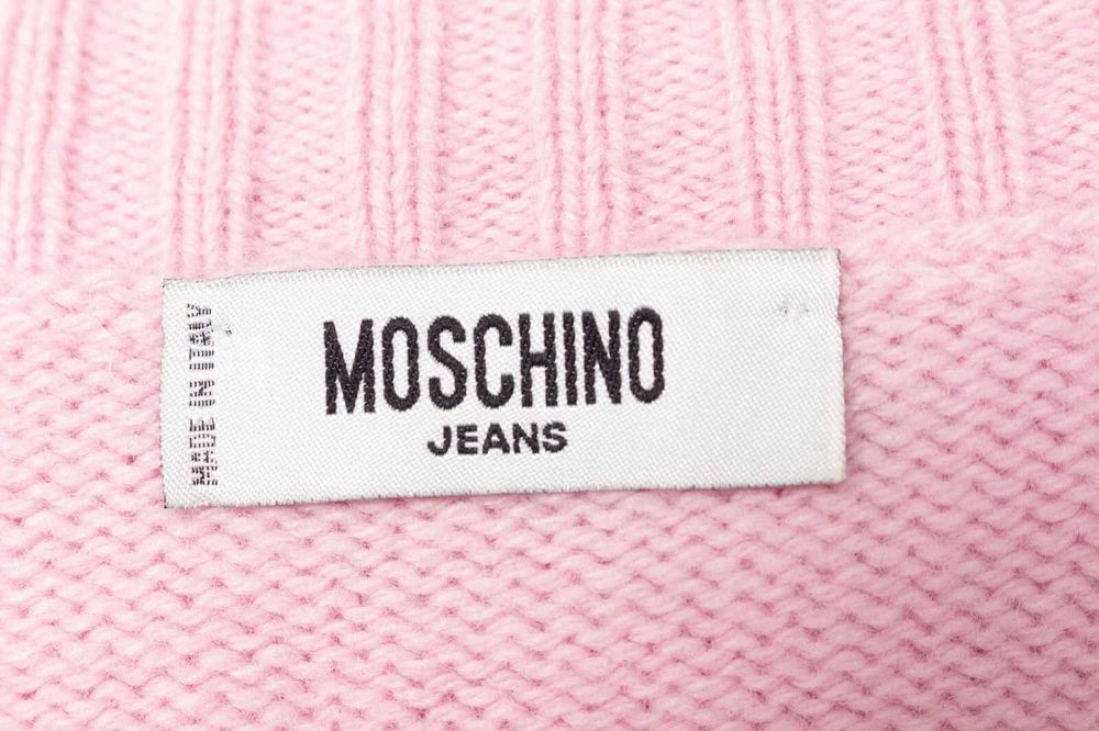 Moschino Jeans дамски пуловер розов от вълна и ангора 38 S