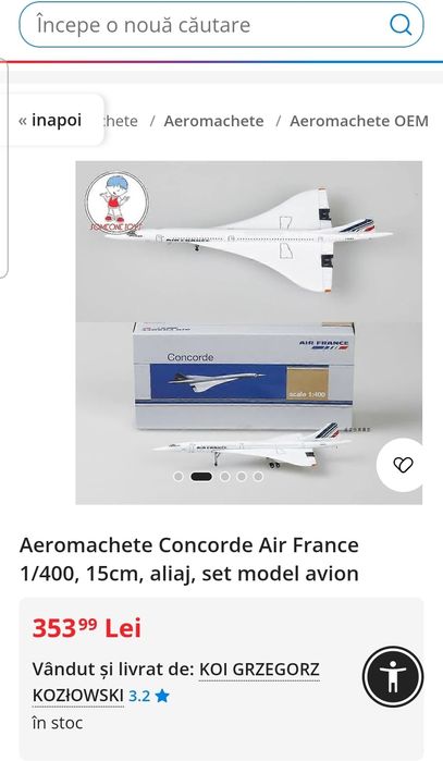 Macheta concord 1:400 Air France dau si la schimb
