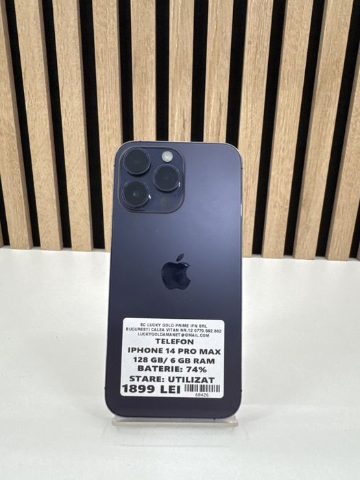 Iphone 14 Pro Max 128Gb/74% Baterie GARANTIE/FACTURA #60426