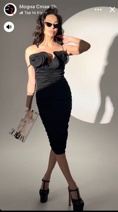 Черна рокля Fashionroom