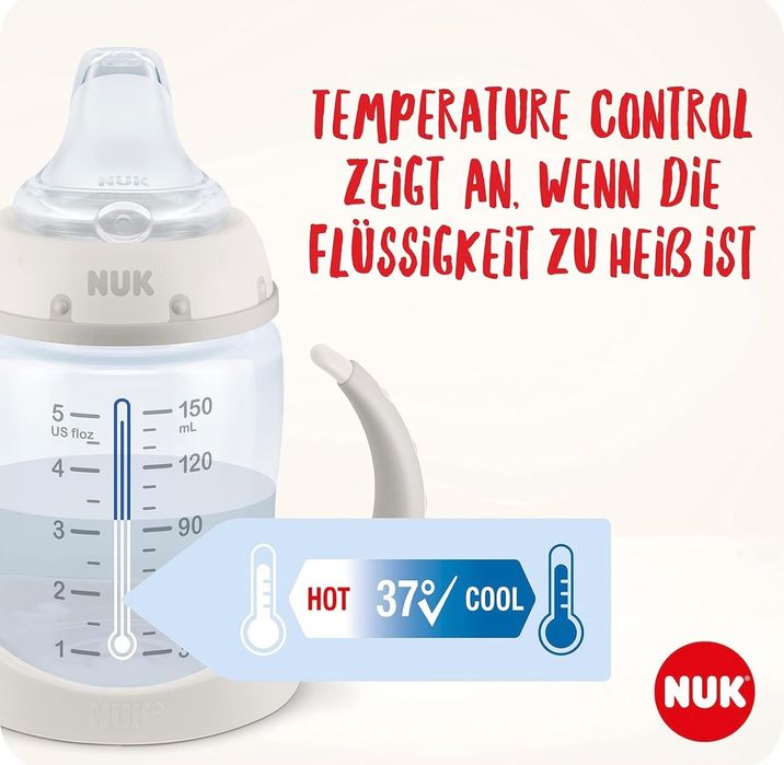 NUK First choice шише с накрайник и дръжки