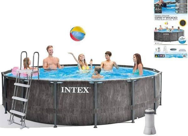Intex бассейн 4.57х1.22см каркасный+фылтр насос лестница тент подстилк