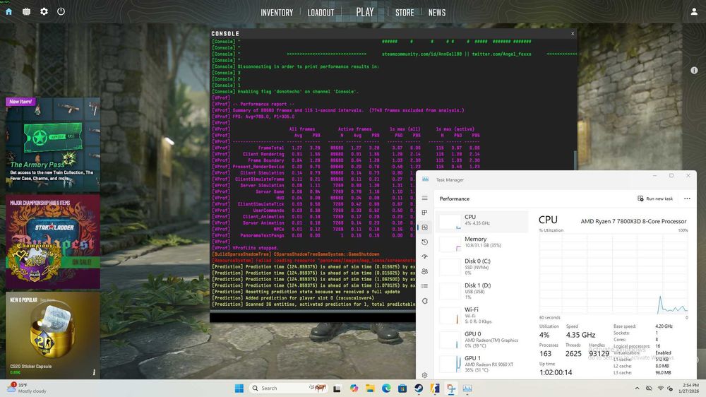 PC Gaming Ryzen 7 7800X3D RX 9060 XT 16GB