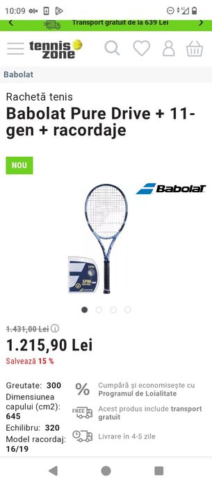 Racheta tenis babolat pure 2025
