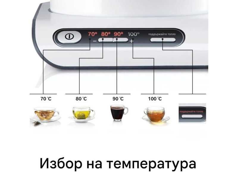 Безкабелна Електрическа Кана за Вода Bosch Styline TWK8611P 1.5L