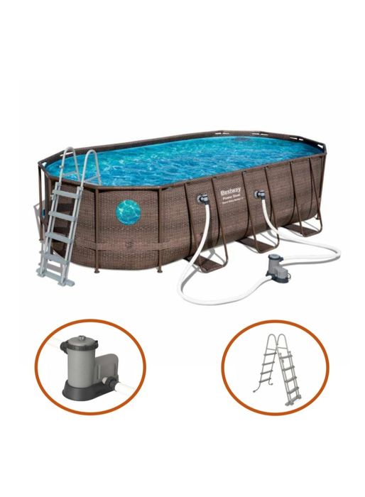 Piscina cu cadru metalic Bestway, ovala, 427 x 250 x 100 cm