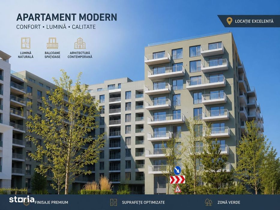 Apartament 3 camere finisat, 73 mp, parcare, cladire nZEB, zona Garii