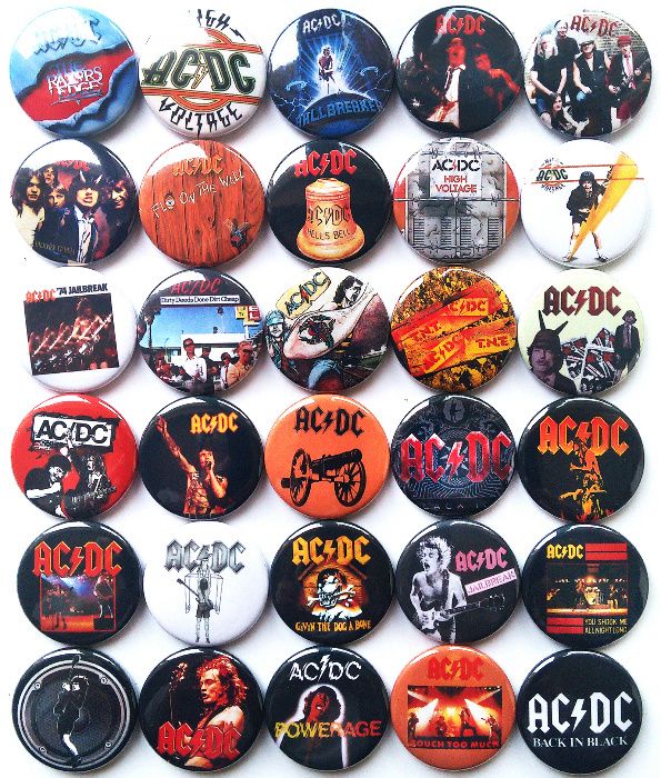 Значки на различни рок, поп, метъл групи, 30бр в комплект за 30лв