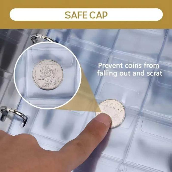 класьор за 480 броя монети до 30 мм. - Екокожа с цип