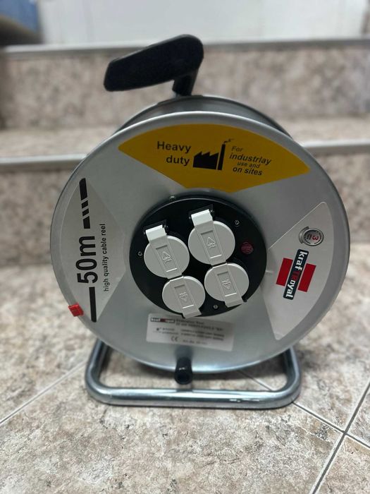 Ел.удължител Макара 50 метра с 4 гнезда- Kraft Royal