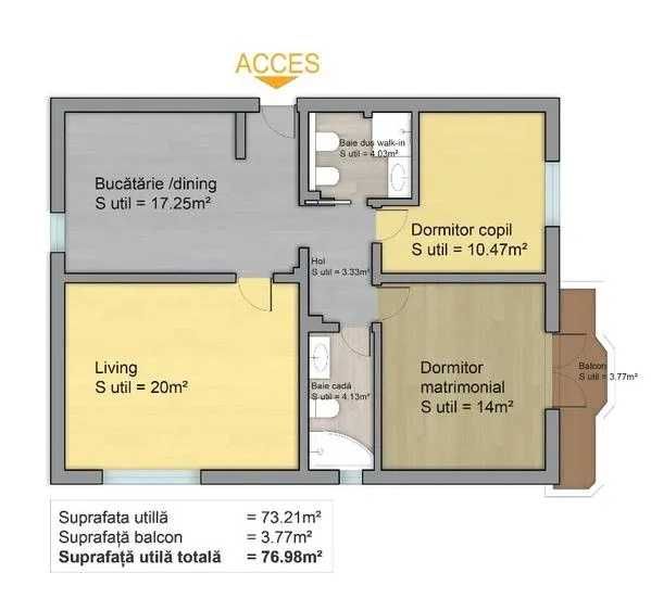 Apartament 3 camere mobilat de inchiriat | Splaiul Unirii - Pasaj Marasti