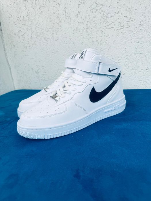Ghete Nike AF1 Alb cu Negru