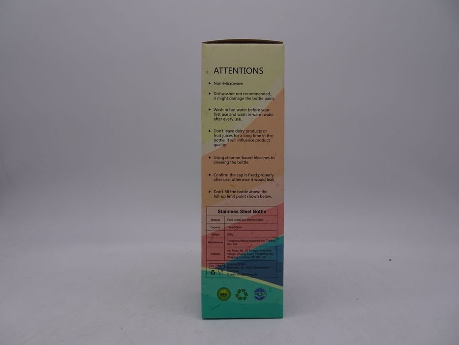 Sticla de apă rece sportivă de 500ml din oțel inoxidabil 304