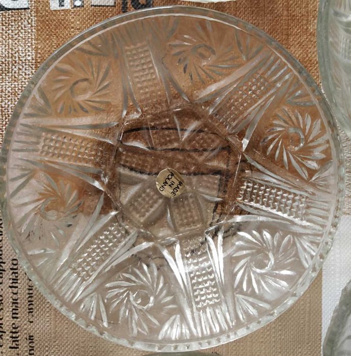 Купички от пресовано стъкло, полска стъкларска фабрика Ząbkowice PRL