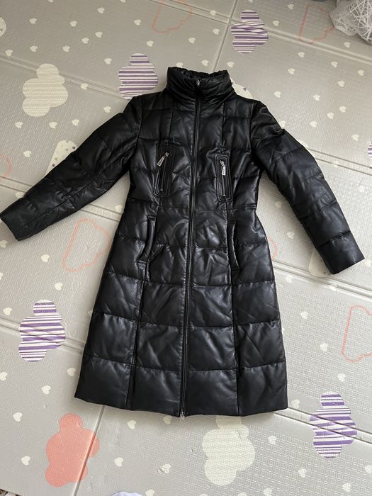 Кожанный пуховик