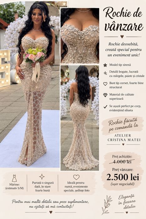 Rochie superba purtata 2 ore .