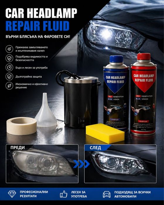 Кана за химическо полиране на фарове с 1450 мл течност на 220v