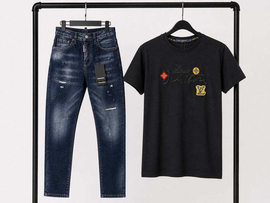 Мъжки Дънки + Тениска Dsquared2