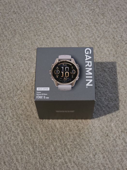 Garmin fenix 8 AMOLED Sapphire 43mm - smartwatch premium GPS soft gold Titanium,  NOU/SIGILAT