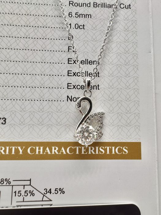 Сребърно колие с мойсанит (Диамант) 1 карат