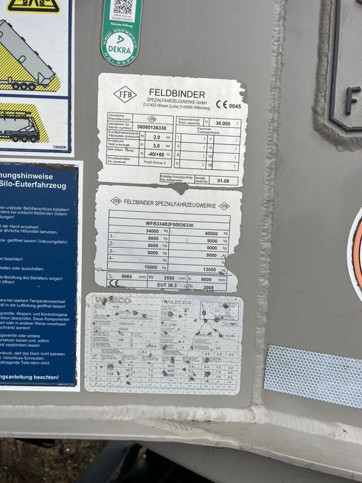 Semiremorcă cisternă SILO FELDBINDER 36.000 L