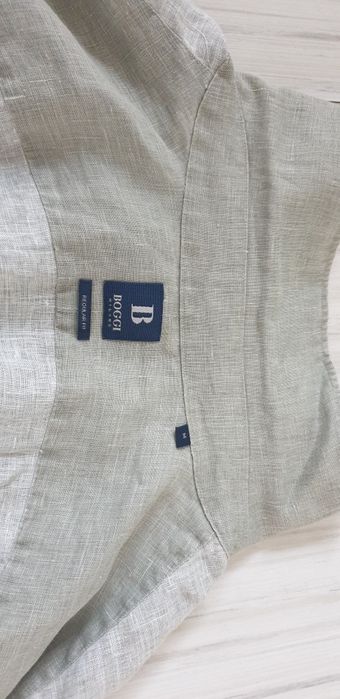 Boggi Milano Len/ Лен Regular Fit Mens M ОРИГИНАЛ! Мъжка Ленена Риза.