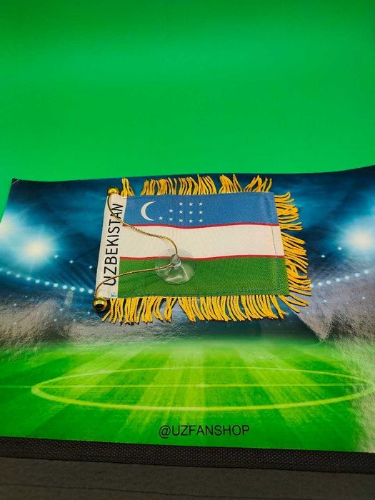 Автомобильный флаг Узбекистана на присоске — К ЧМ по футболу!